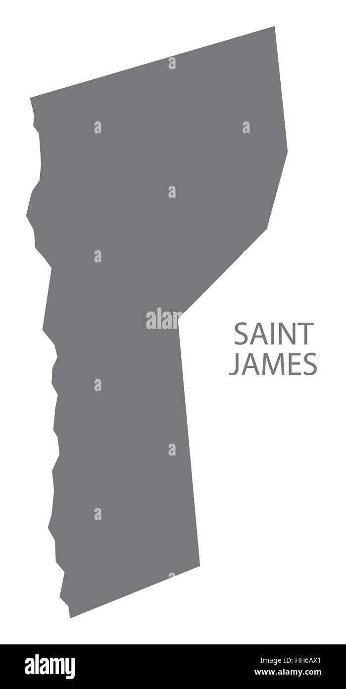 Saint James Barbados mappa in grigio Illustrazione Vettoriale