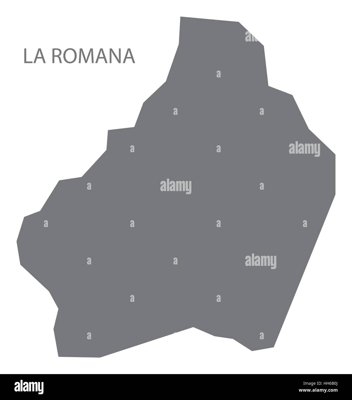La Romana Repubblica Dominicana mappa in grigio Illustrazione Vettoriale