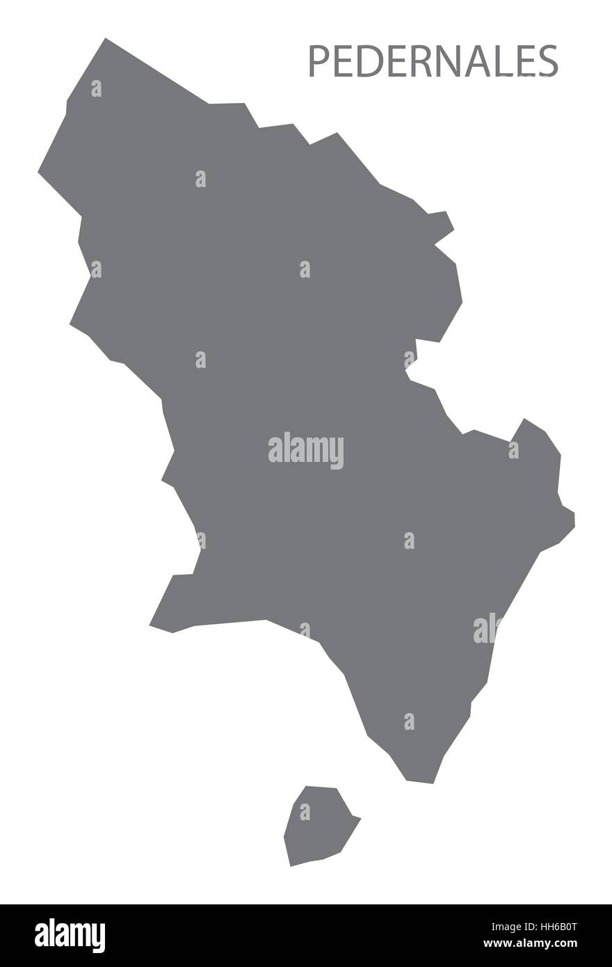 Pedernales Repubblica Dominicana mappa in grigio Illustrazione Vettoriale