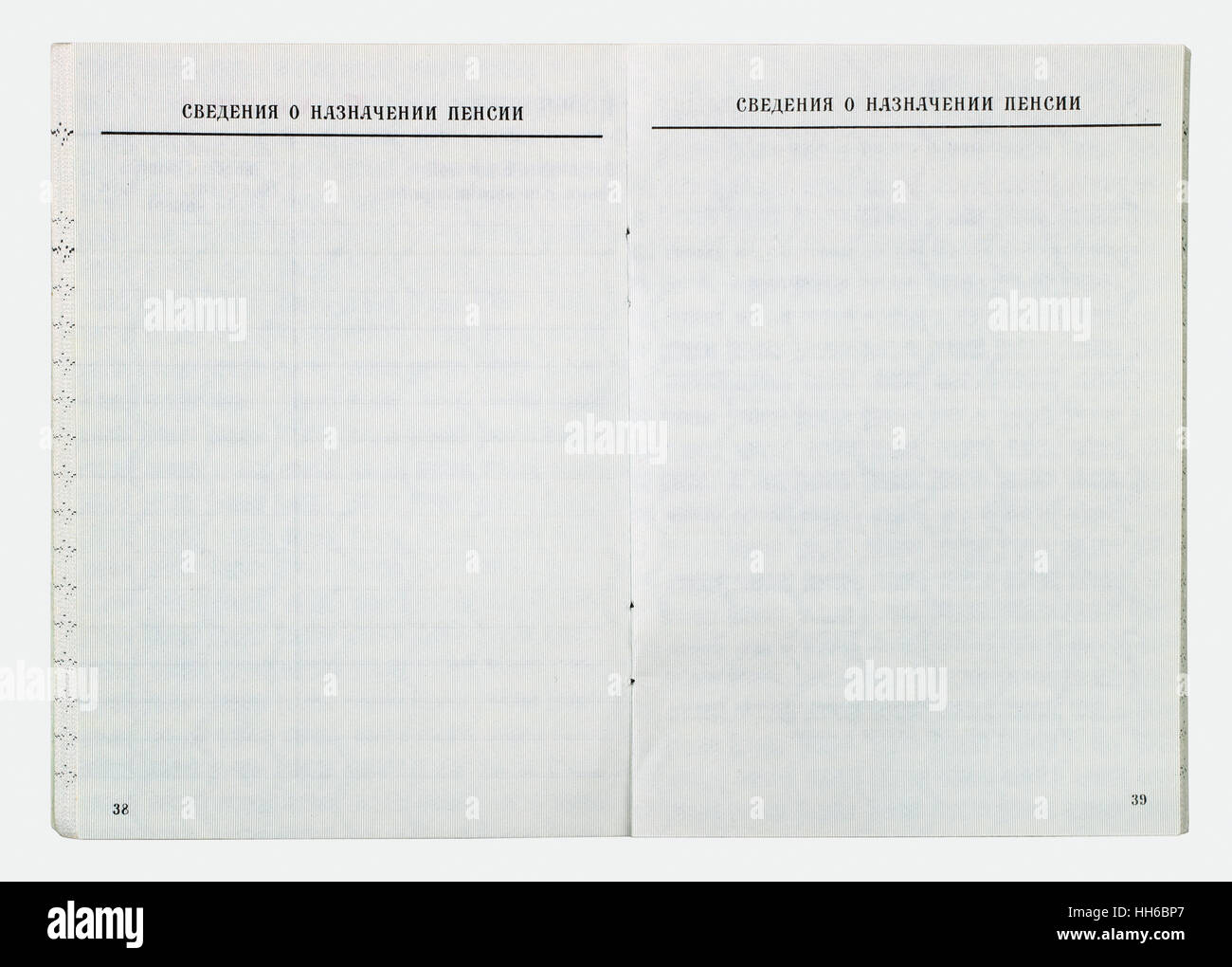 VILNIUS, Lituania - 05 gennaio 2017: verde vuote pagine di carta del lituano URSS lavoratore prenota dal 1982. Testi su russo - Informazioni su award Foto Stock