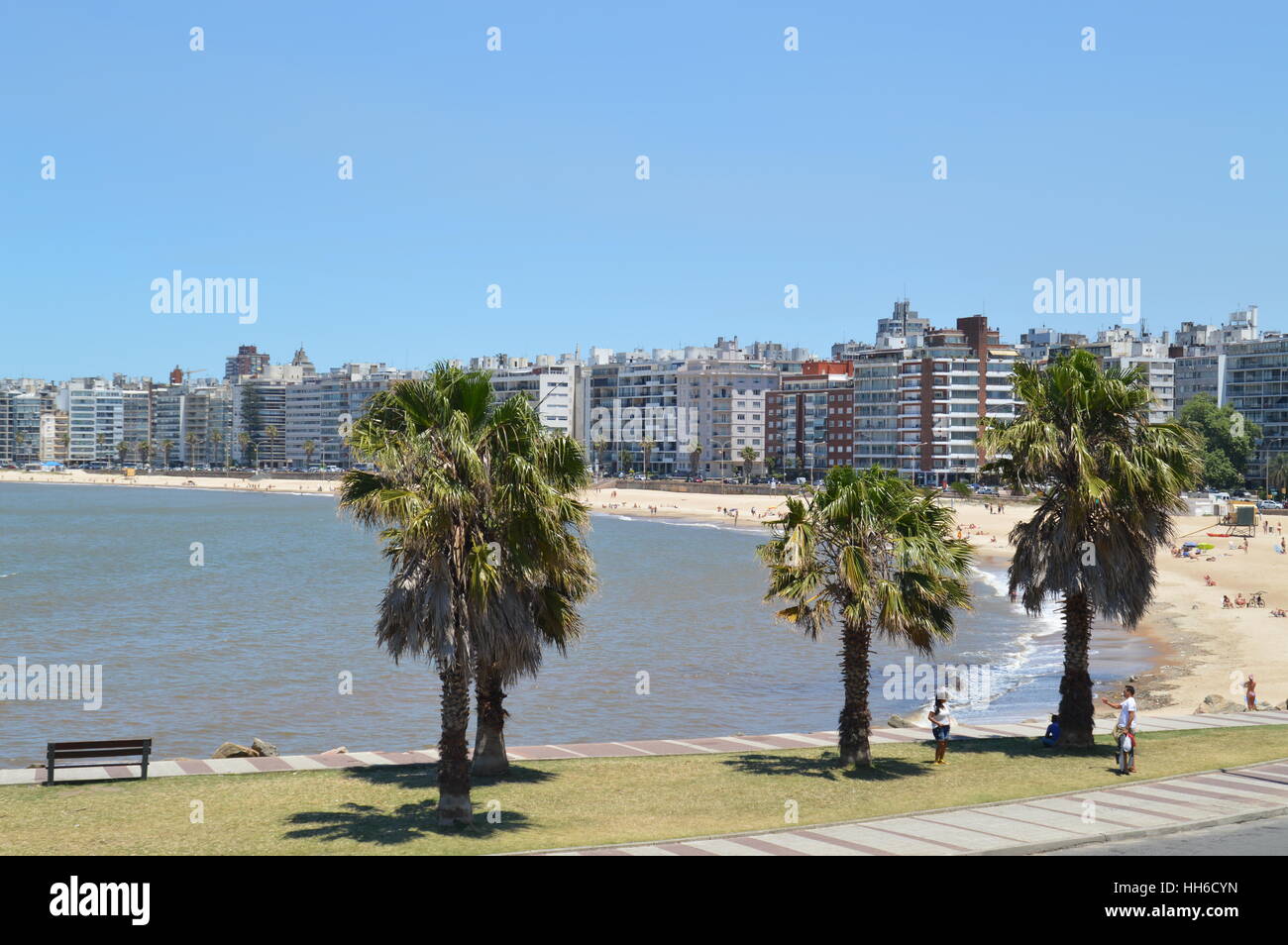 Pochito's Beach nella città di Montevideo, Uruguay Foto Stock