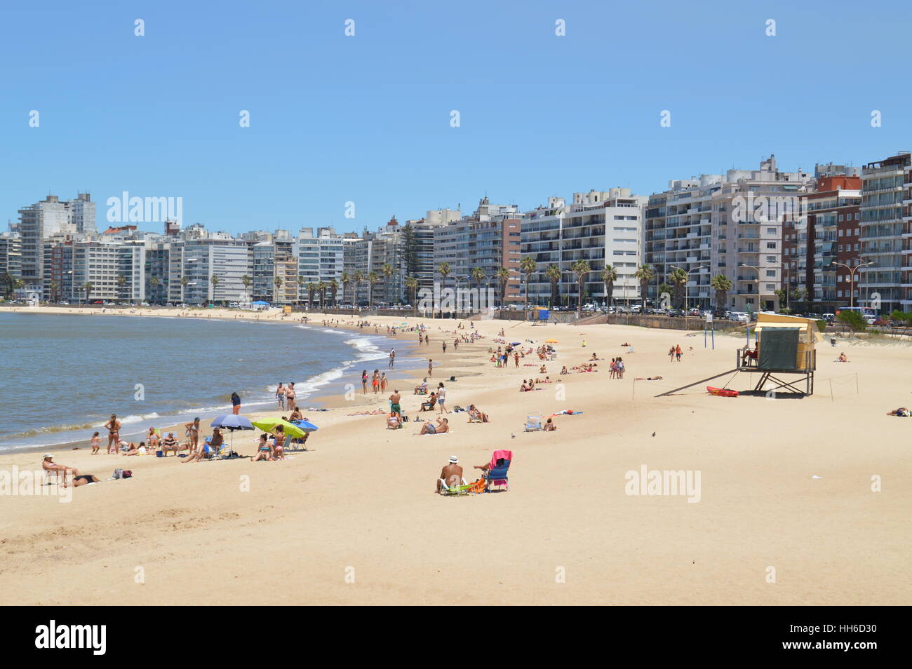 Pochito's Beach nella città di Montevideo, Uruguay Foto Stock