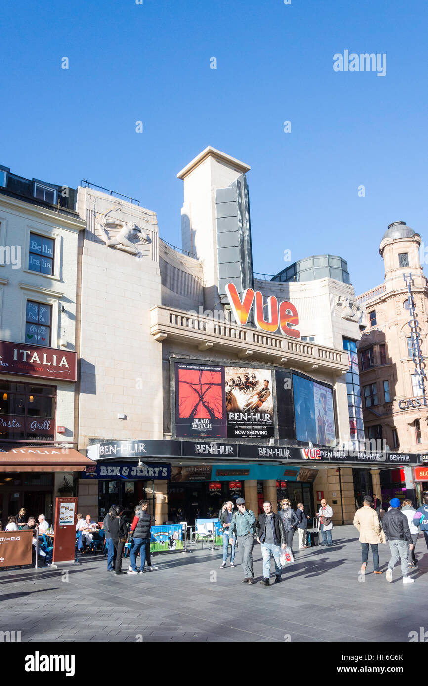 Vue Leicester Square Cinema, Cranbourn Street, Leicester Square, City of Westminster, Greater London, England, Regno Unito Foto Stock