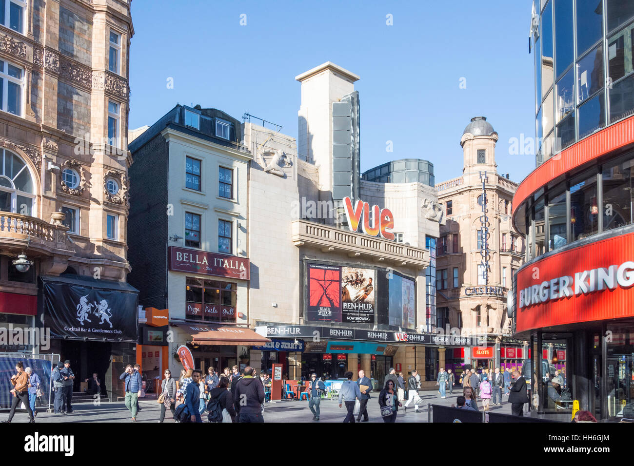Vue Leicester Square Cinema, Cranbourn Street, Leicester Square, City of Westminster, Greater London, England, Regno Unito Foto Stock