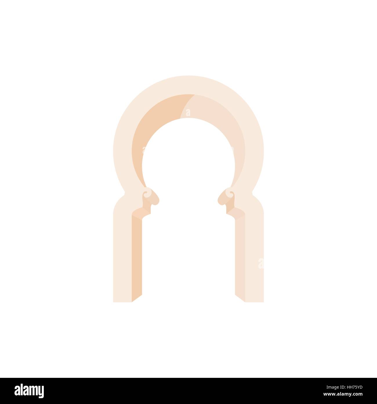 Arabo orientale icona arco in stile cartoon Illustrazione Vettoriale