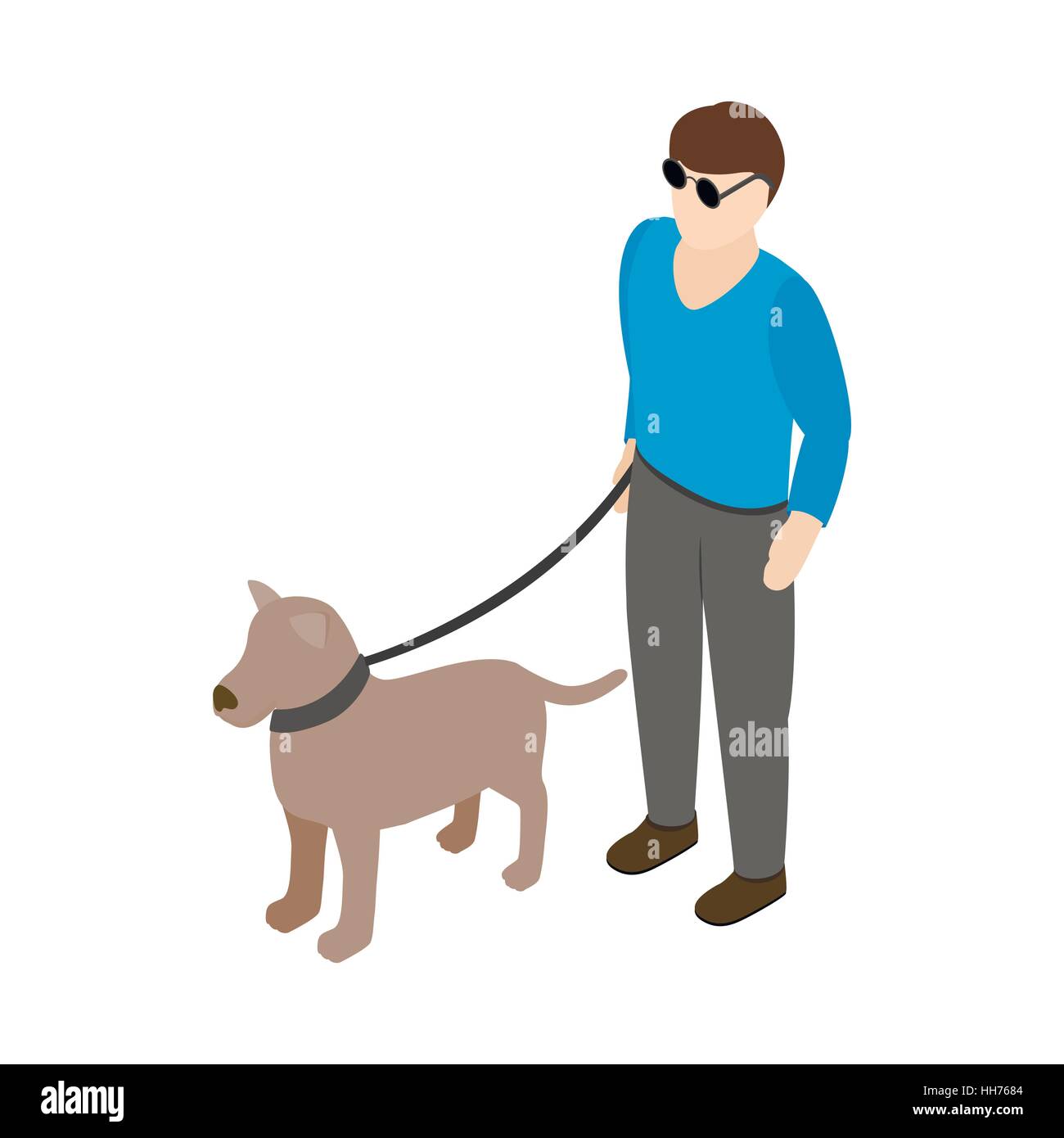 Cieco con il cane guida icona isometrica 3d style Illustrazione Vettoriale Cieco con il cane guida icona isometrica 3d style Illustrazione Vettoriale