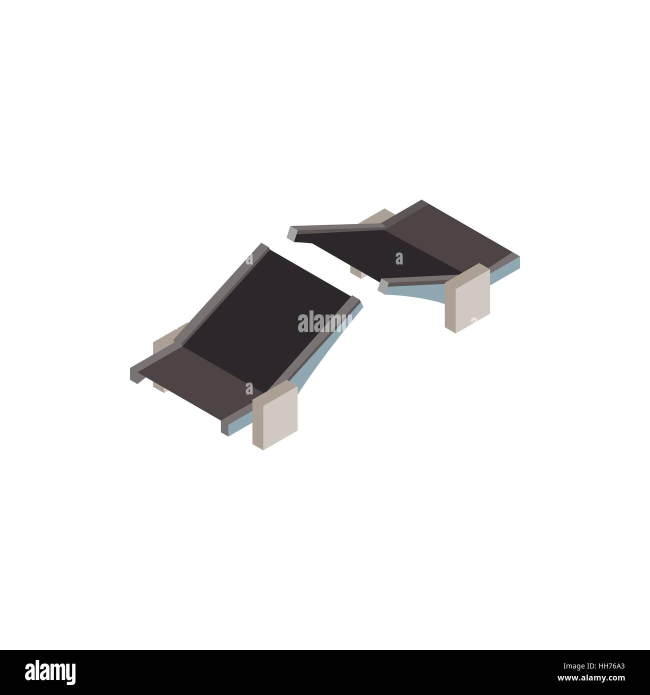 Icona del ponte levatoio isometrica 3d style Illustrazione Vettoriale