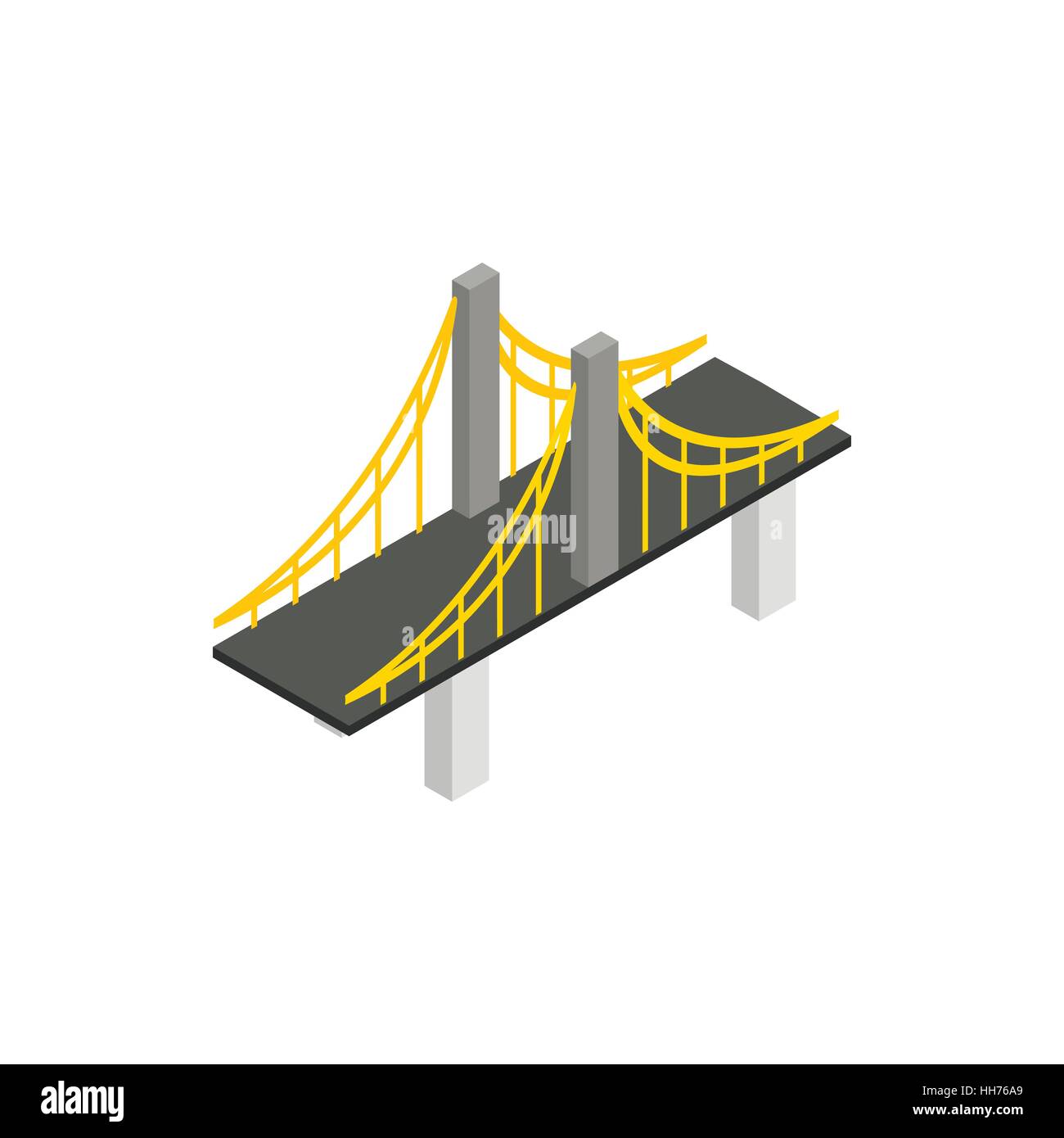 Ponte di sospensione icona isometrica 3d style Illustrazione Vettoriale