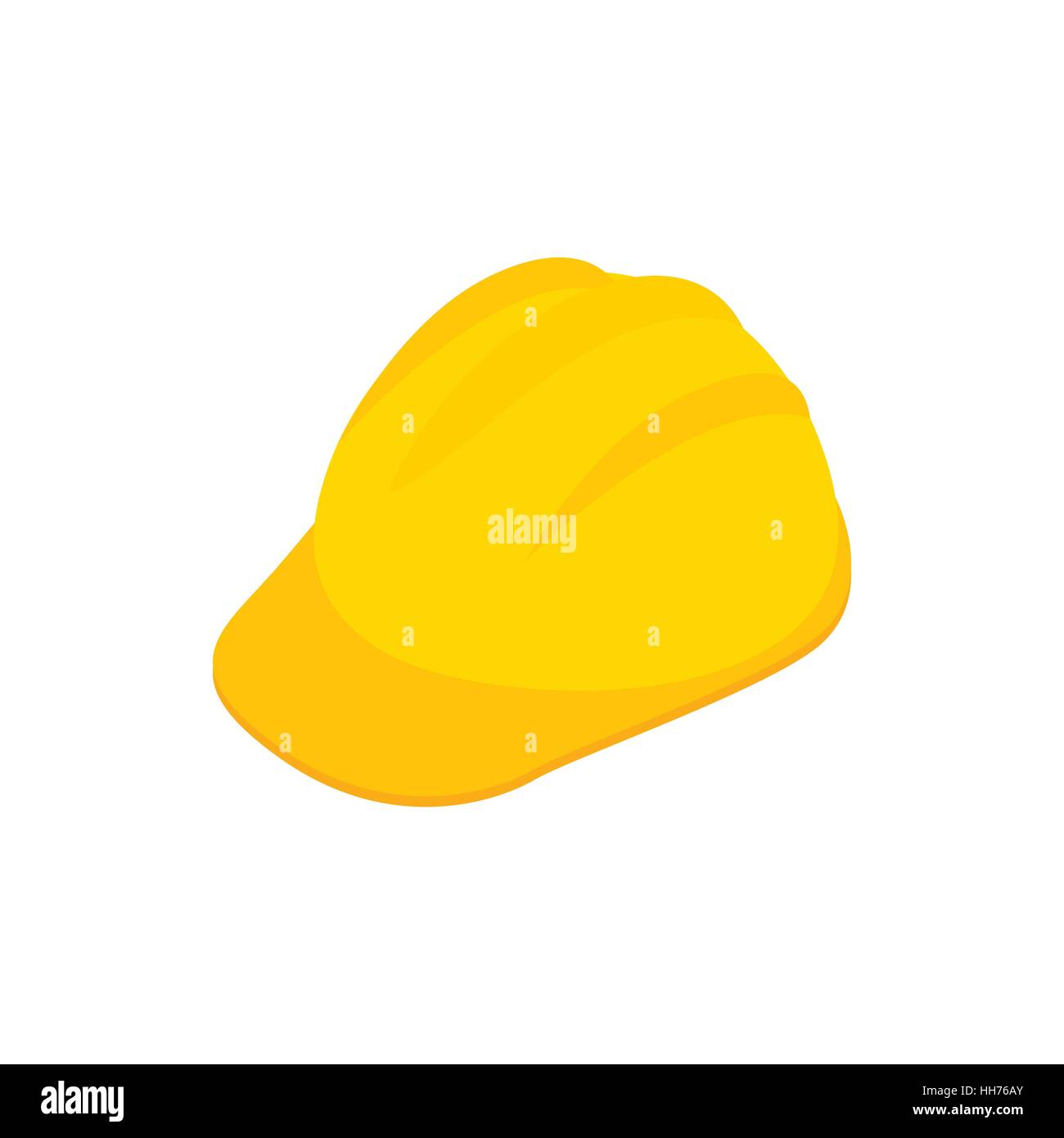 Giallo icona hardhat isometrica 3d style Illustrazione Vettoriale