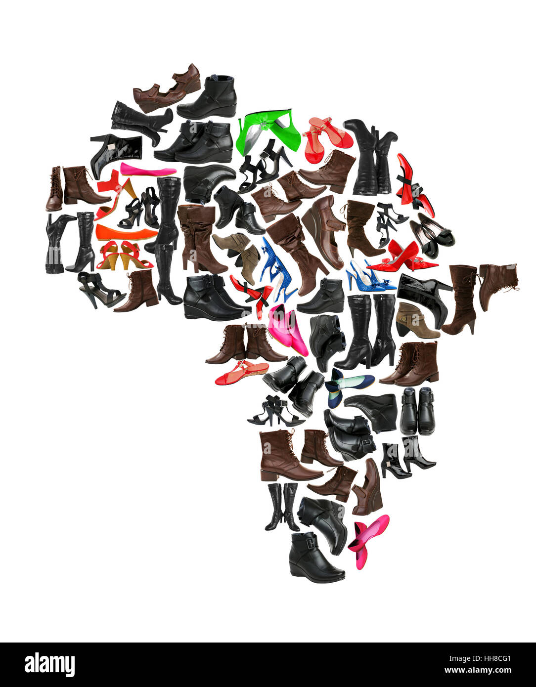 Donna, viaggi, isolato, moda, colore, femmina, grafica, africa, scarpe, Foto Stock