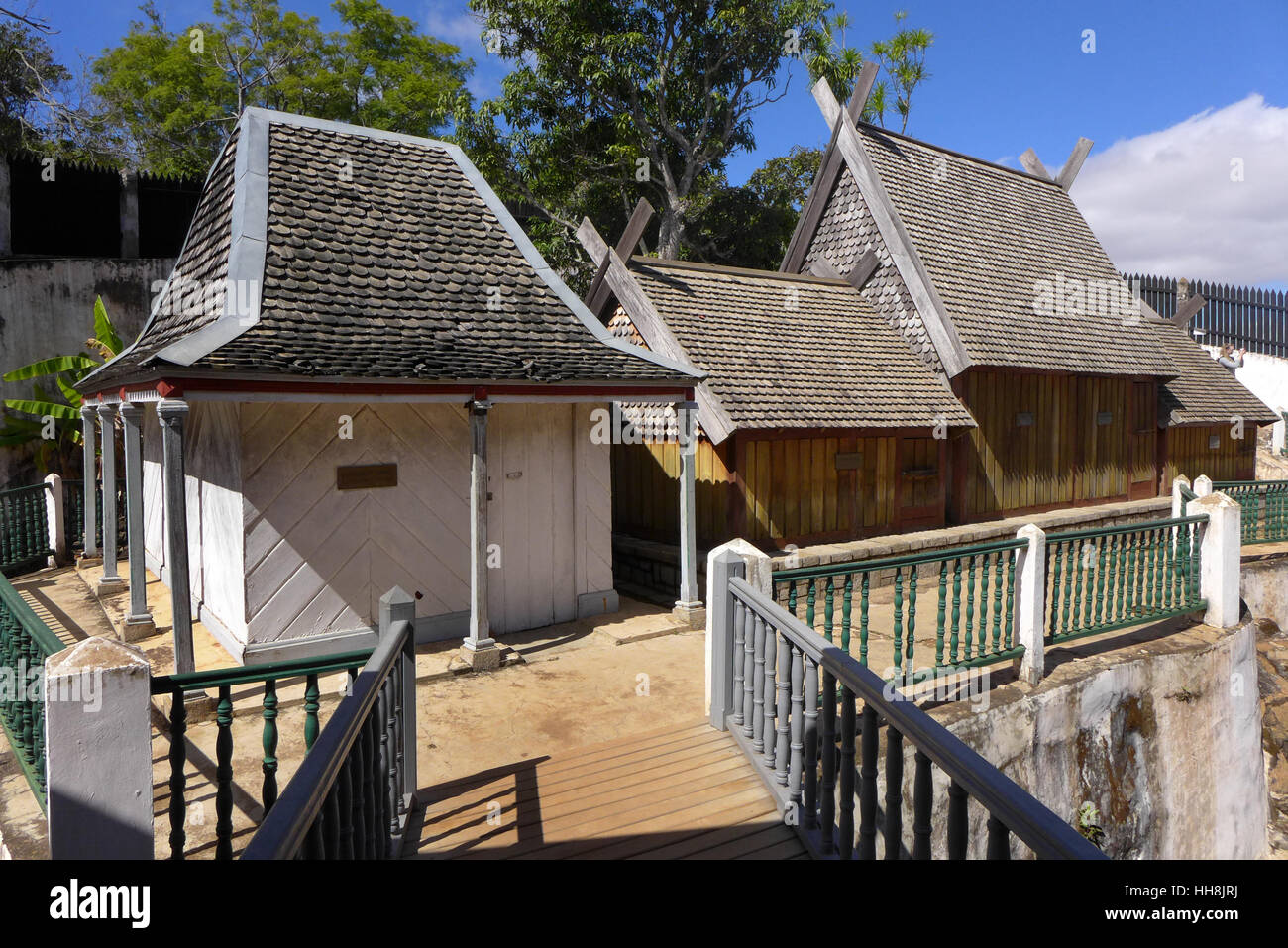 Le tombe reali nel palazzo reale sulla collina sacra di Ambohimanga nei pressi di Antananarivo in Madagascar Foto Stock