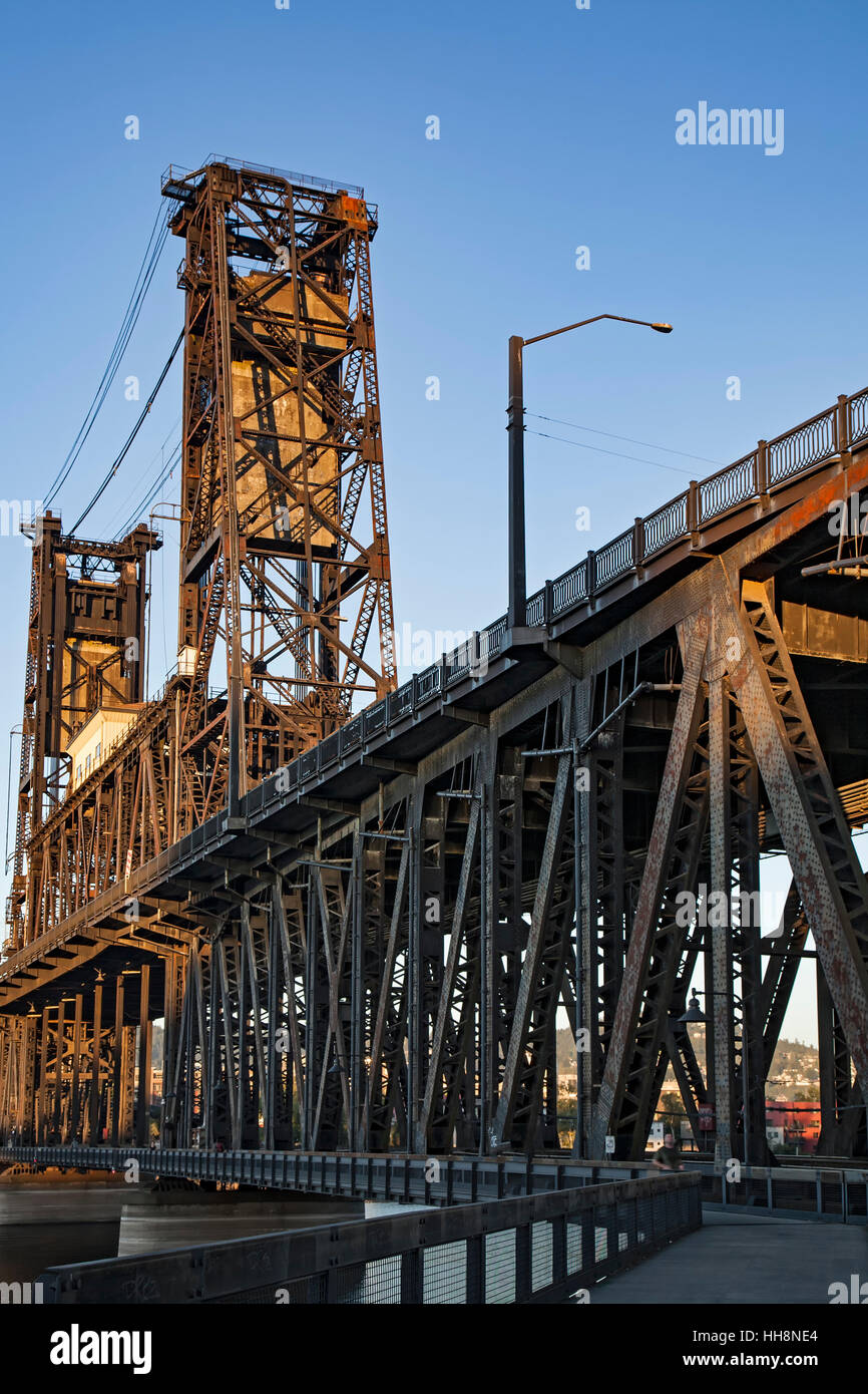 Ponte in acciaio, Portland, Oregon, Stati Uniti d'America Foto Stock