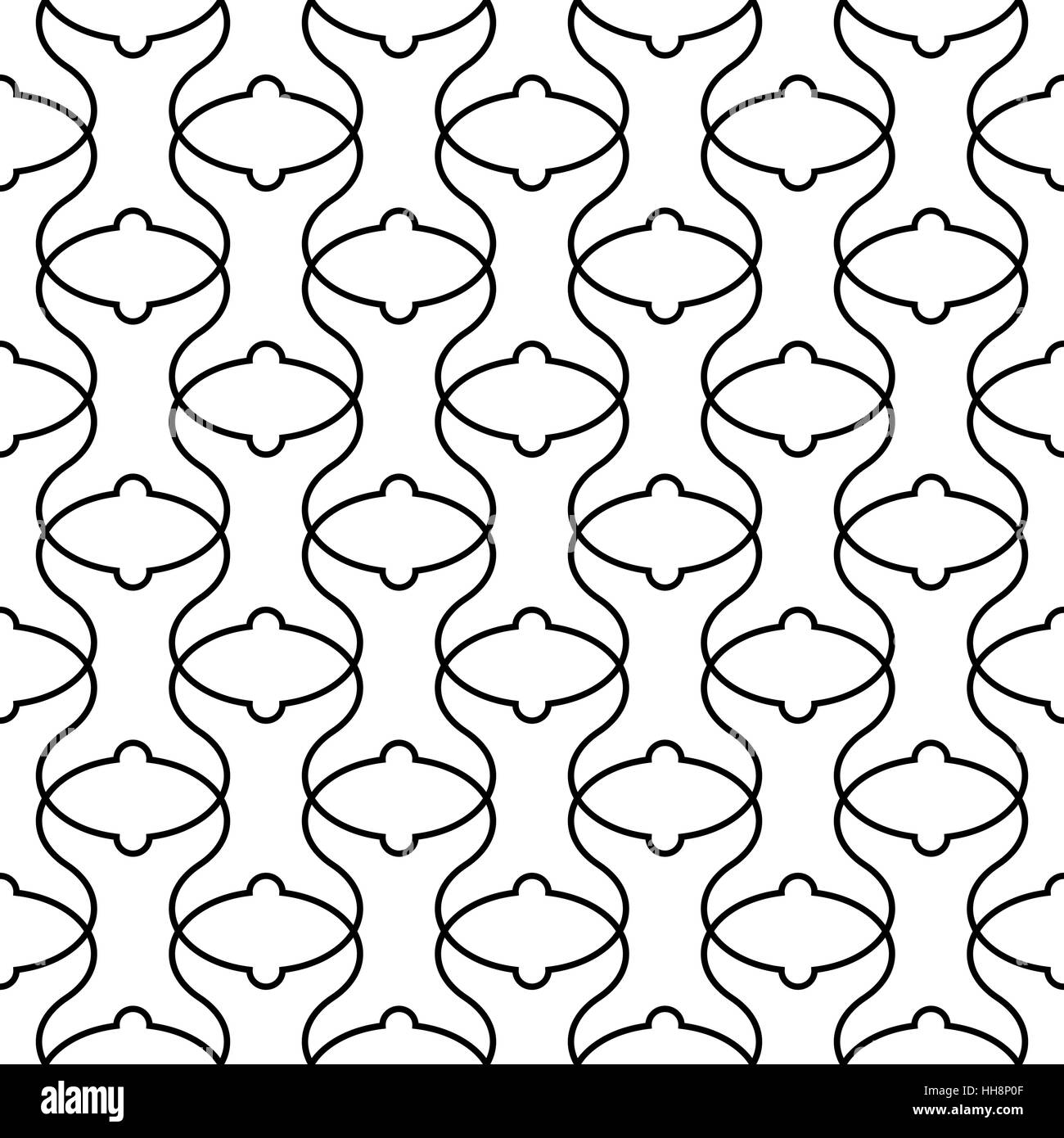 A doppia coda di pesce / di forma strana tassellazione pattern - piastrella vettore sfondo Illustrazione Vettoriale
