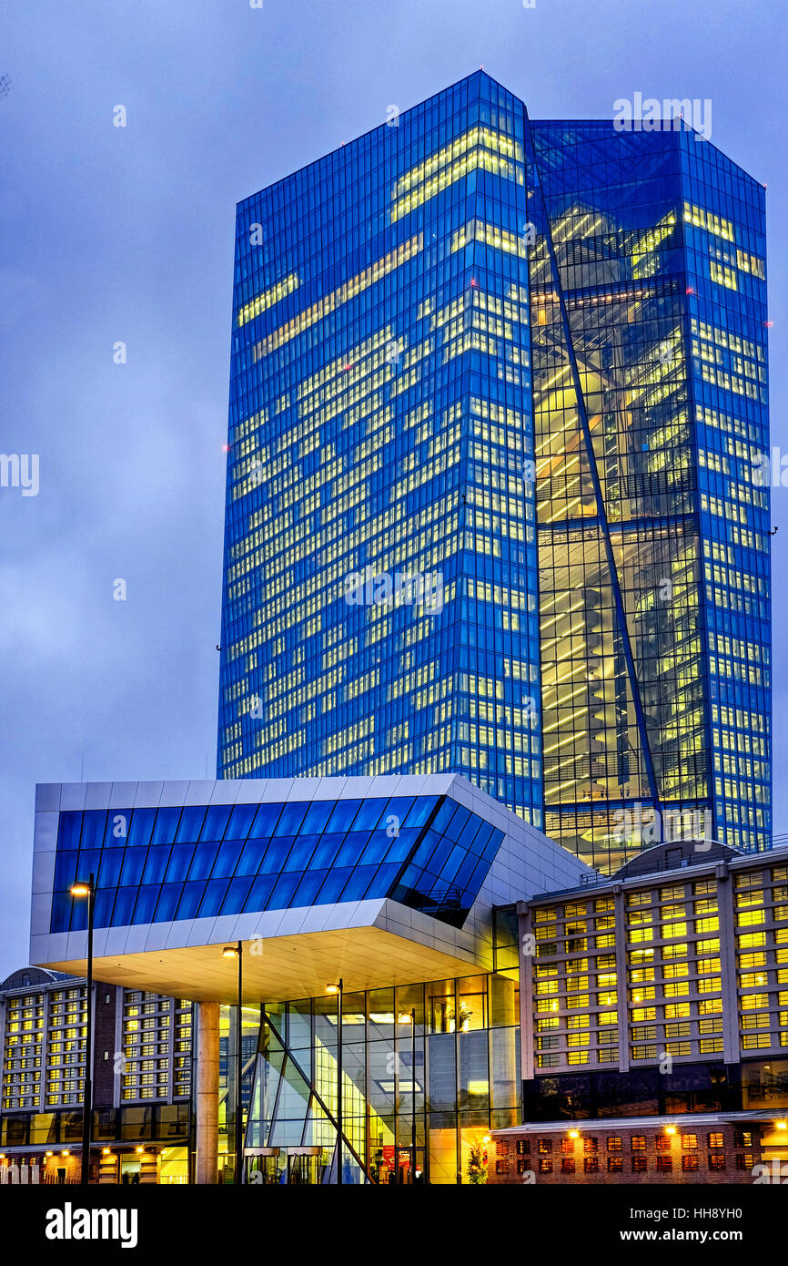 Sede della Banca centrale europea, Francoforte, Germania Foto Stock