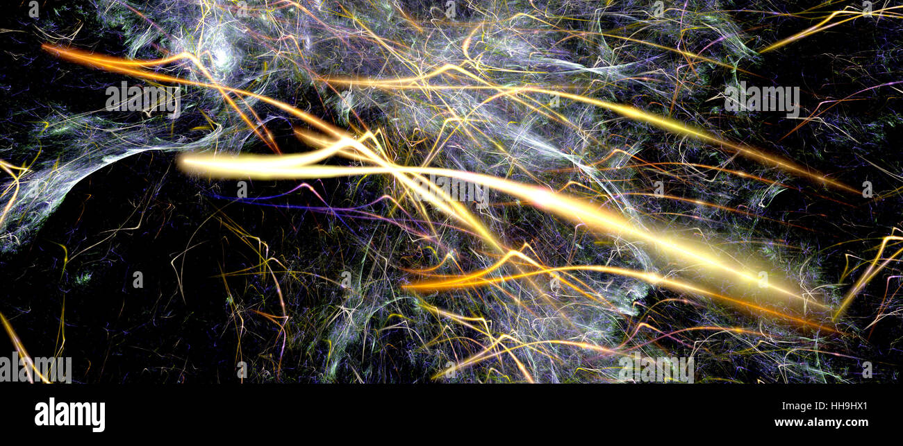 Colorate le stringhe di quantum, generato dal computer sfondo astratto, 3D render Foto Stock