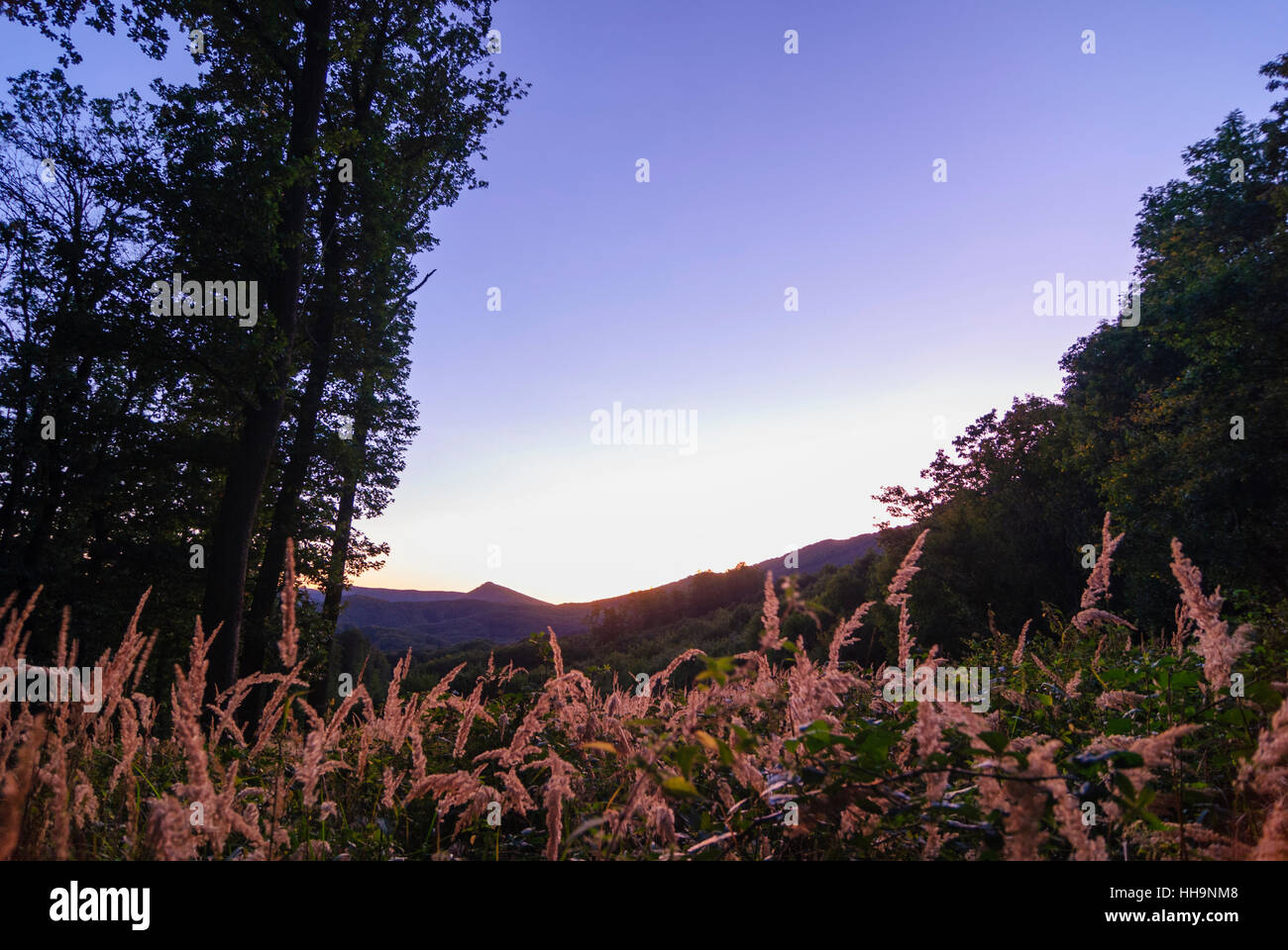 (Smolenice Smolenitz): Piccoli Carpazi Mts al tramonto, , , la Slovacchia Foto Stock
