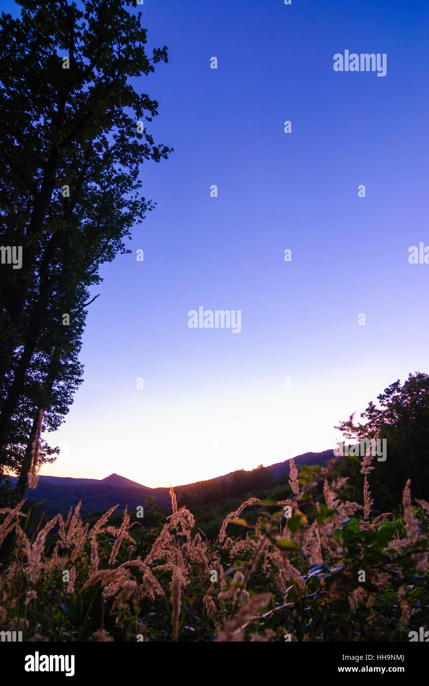 (Smolenice Smolenitz): Piccoli Carpazi Mts al tramonto, , , la Slovacchia Foto Stock