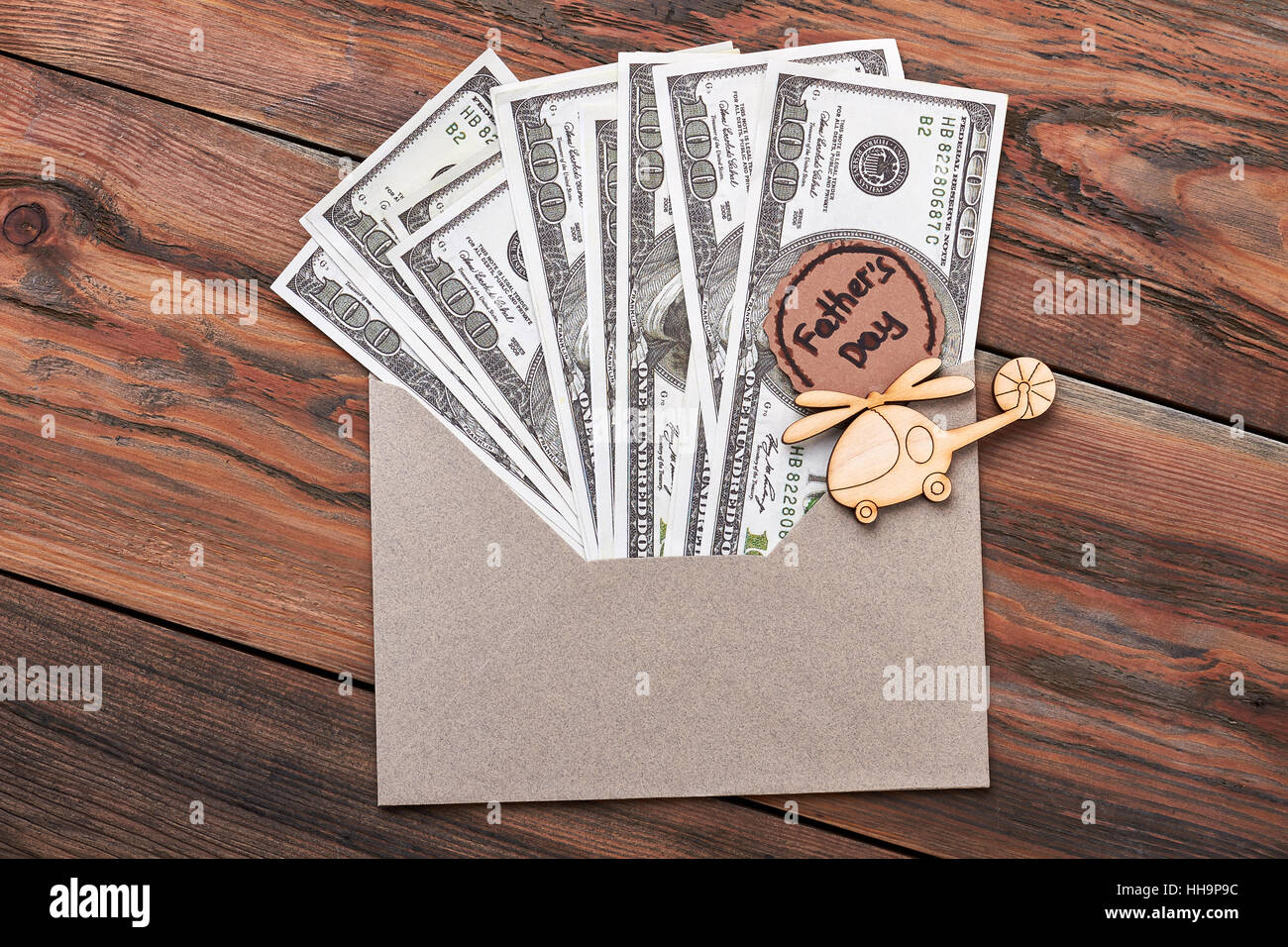 Il denaro in prossimità della Festa del Papà card. Foto Stock