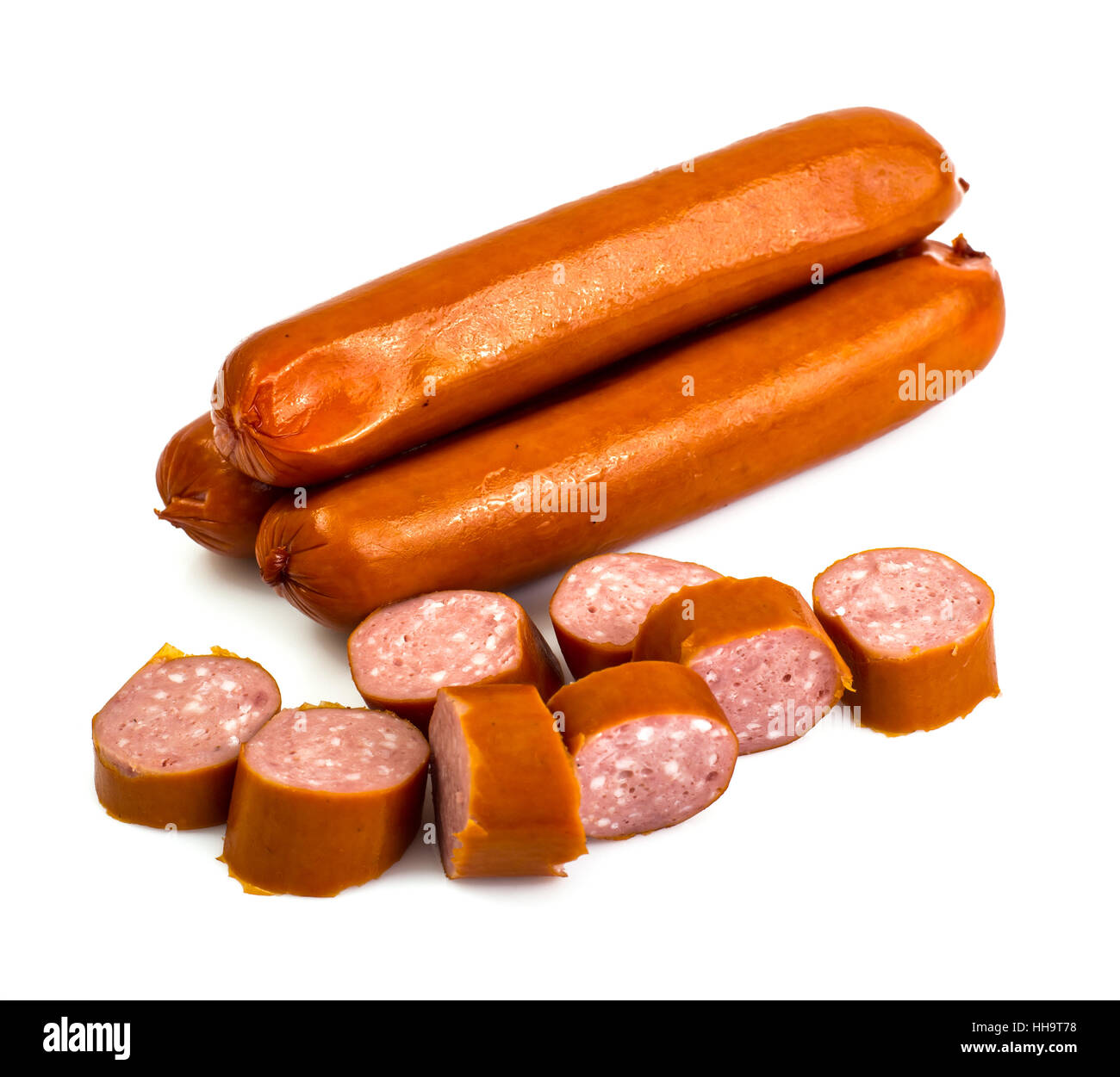 Salsicce affumicate caccia Foto Stock