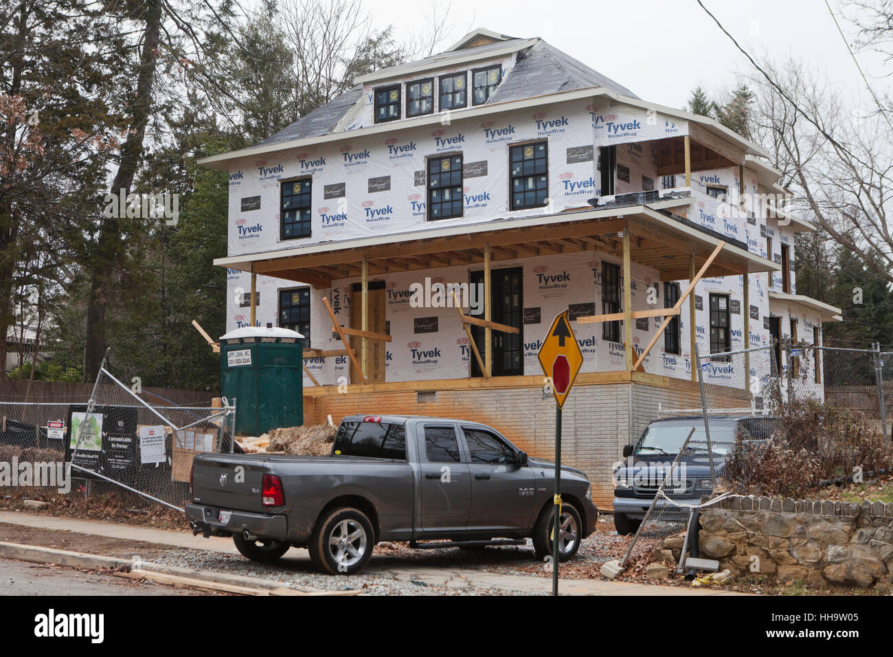Grosse staccate single-family house IN COSTRUZIONE - Washington DC, Stati Uniti d'America Foto Stock