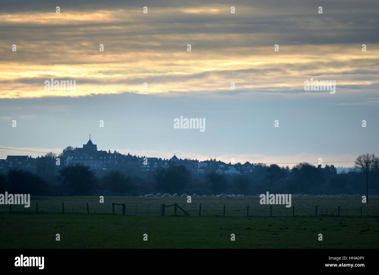 Segale, East Sussex al tramonto Foto Stock
