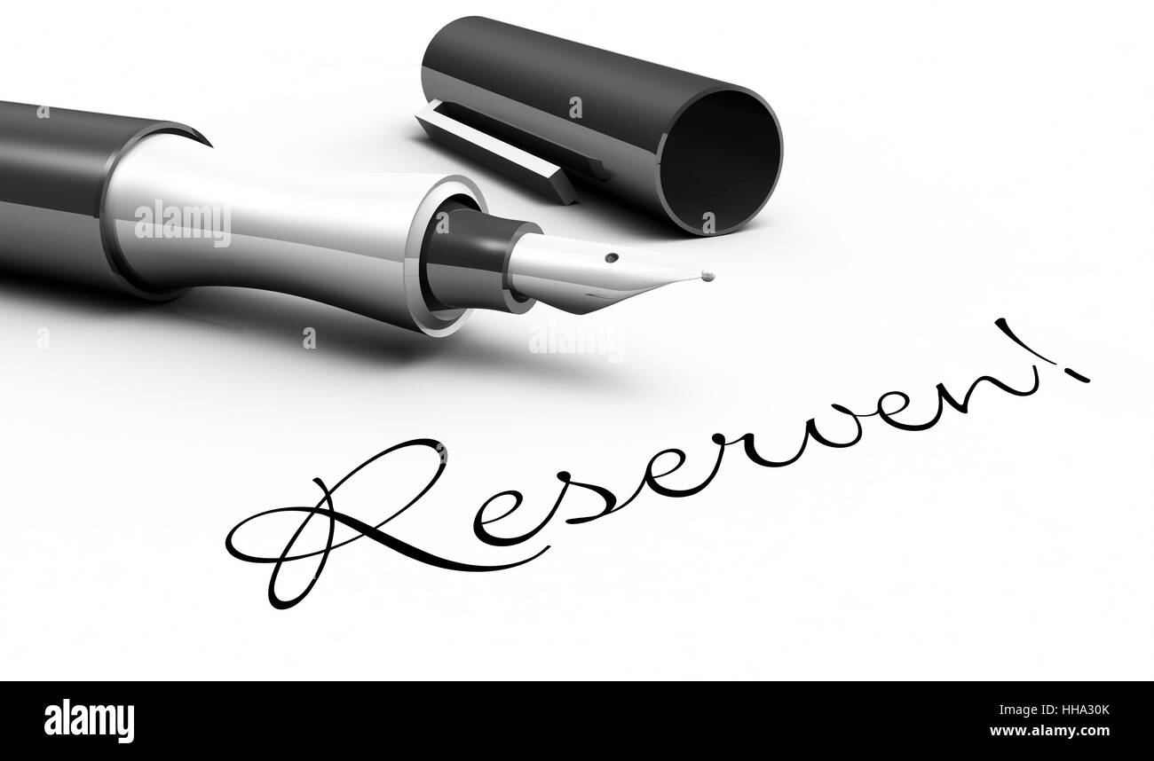 Concetto di penna - riserve! Foto Stock