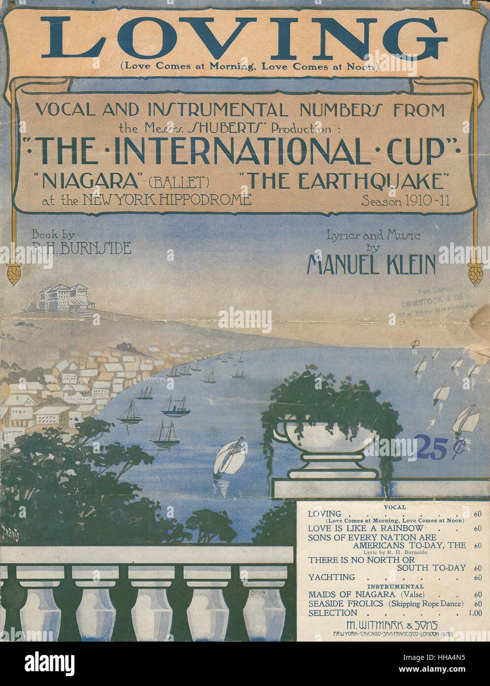 'L'International Cup' 1910 Ippodromo foglio musicale coperchio di musica Foto Stock