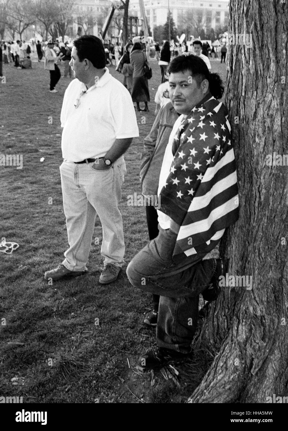 Una manifestazione pacifica al Rally di immigrazione tenutasi a Washington DC il 4.10.2006 Foto Stock