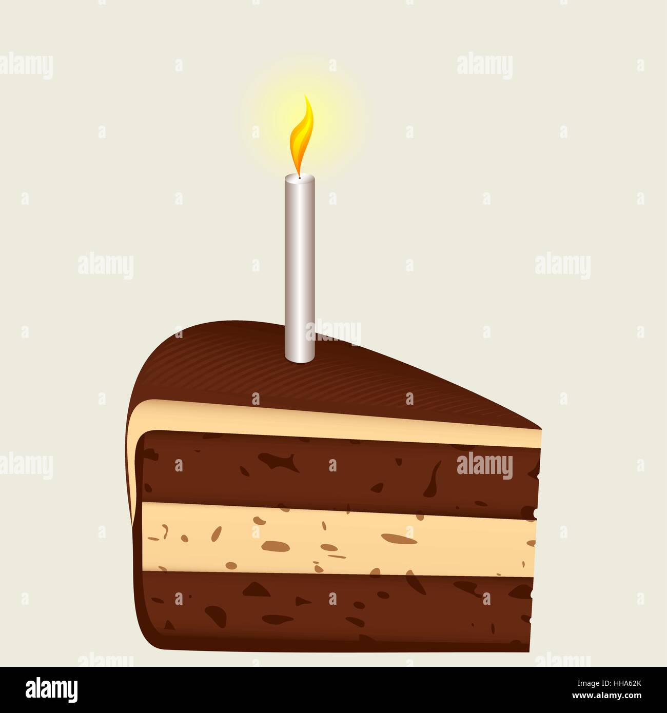 Pezzo di torta di compleanno Illustrazione Vettoriale