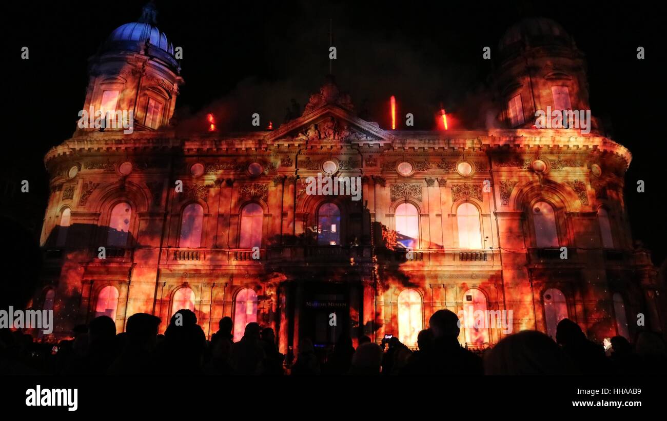 Hull City della cultura 2017, spettacolo di luci Foto Stock