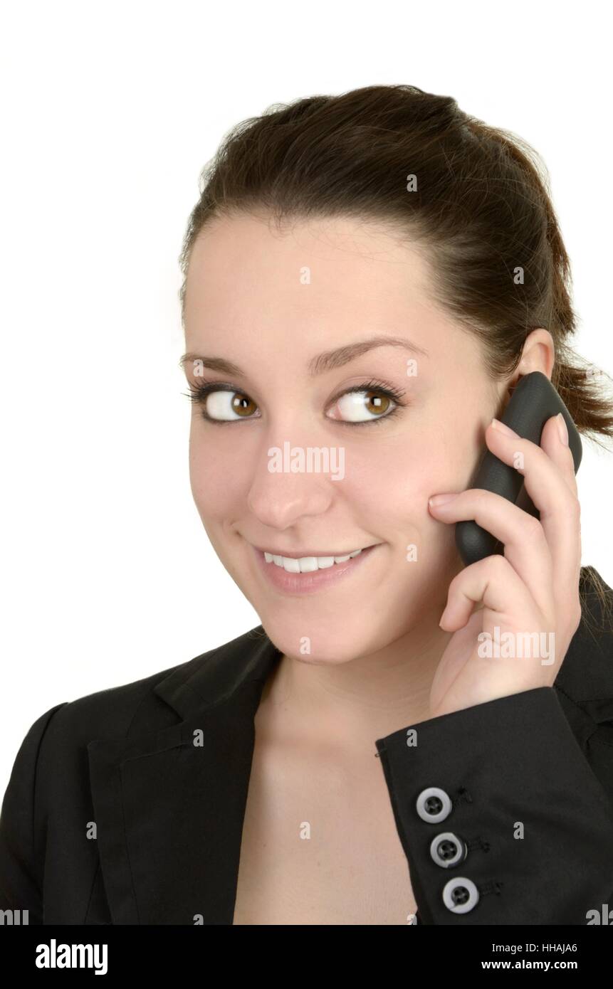 Business donna al telefono con lo smartphone Foto Stock