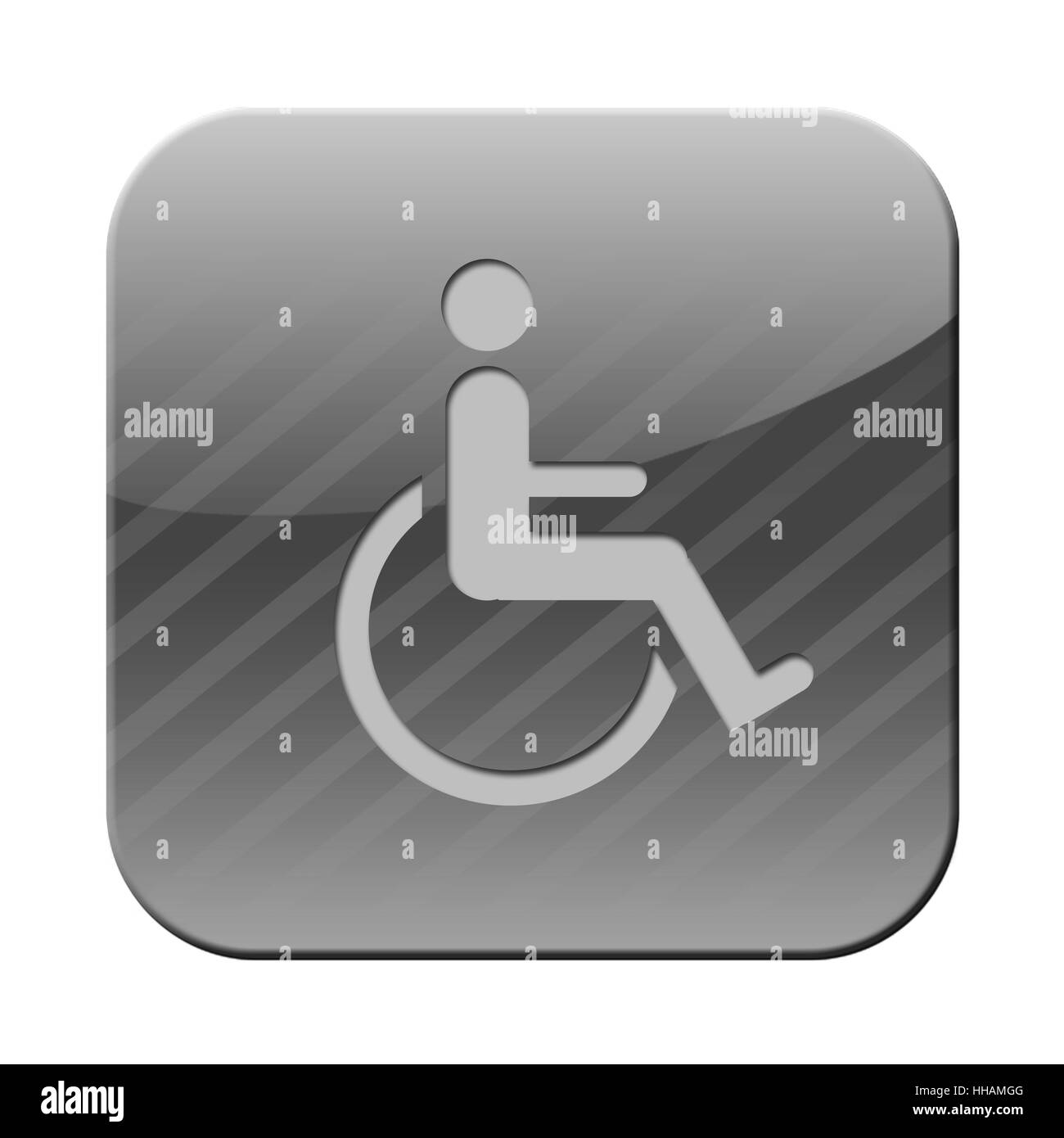 icona di sedia a rotelle Foto Stock
