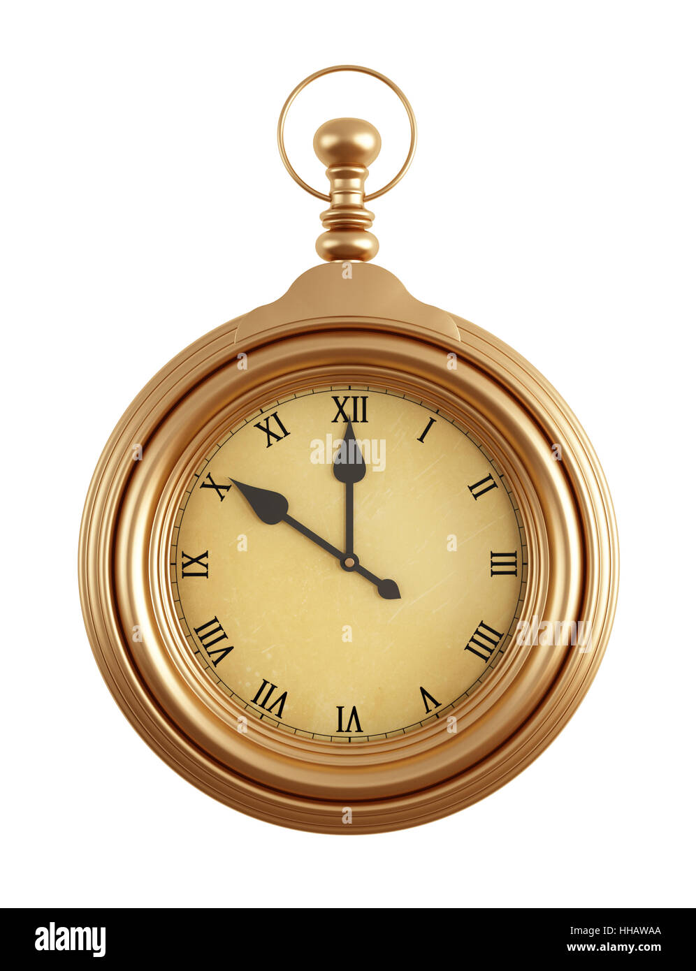 Oggetto, isolato, antichi, orologio, data, tempo, indicazione di tempo, vintage, Golden, Foto Stock