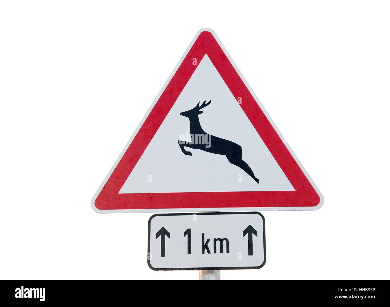 Segno, del segnale di pericolo, ambiente, ambiente, isolata, inverno, animale, Foto Stock