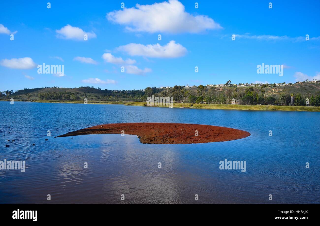 Apostrofo Isola, serbatoio di Miramar, San Diego, California Foto Stock