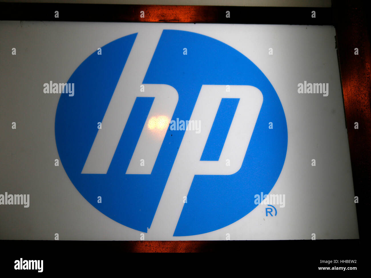 Das Logo der Marke 'HP Hewlett Packard', Berlino. Foto Stock