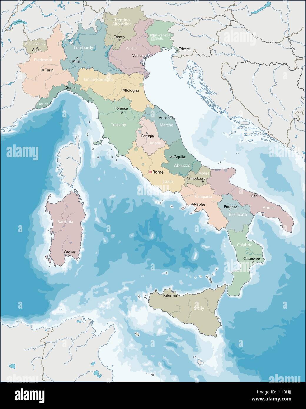 Mappa di Italia Illustrazione Vettoriale
