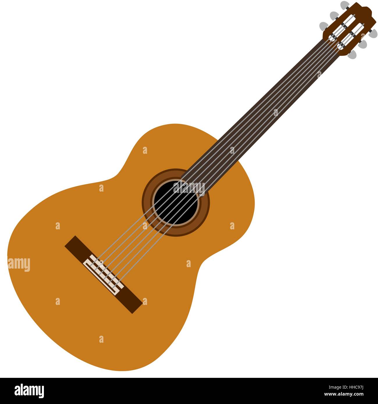 Strumento musicale chitarra. La figura su uno sfondo bianco. Foto Stock