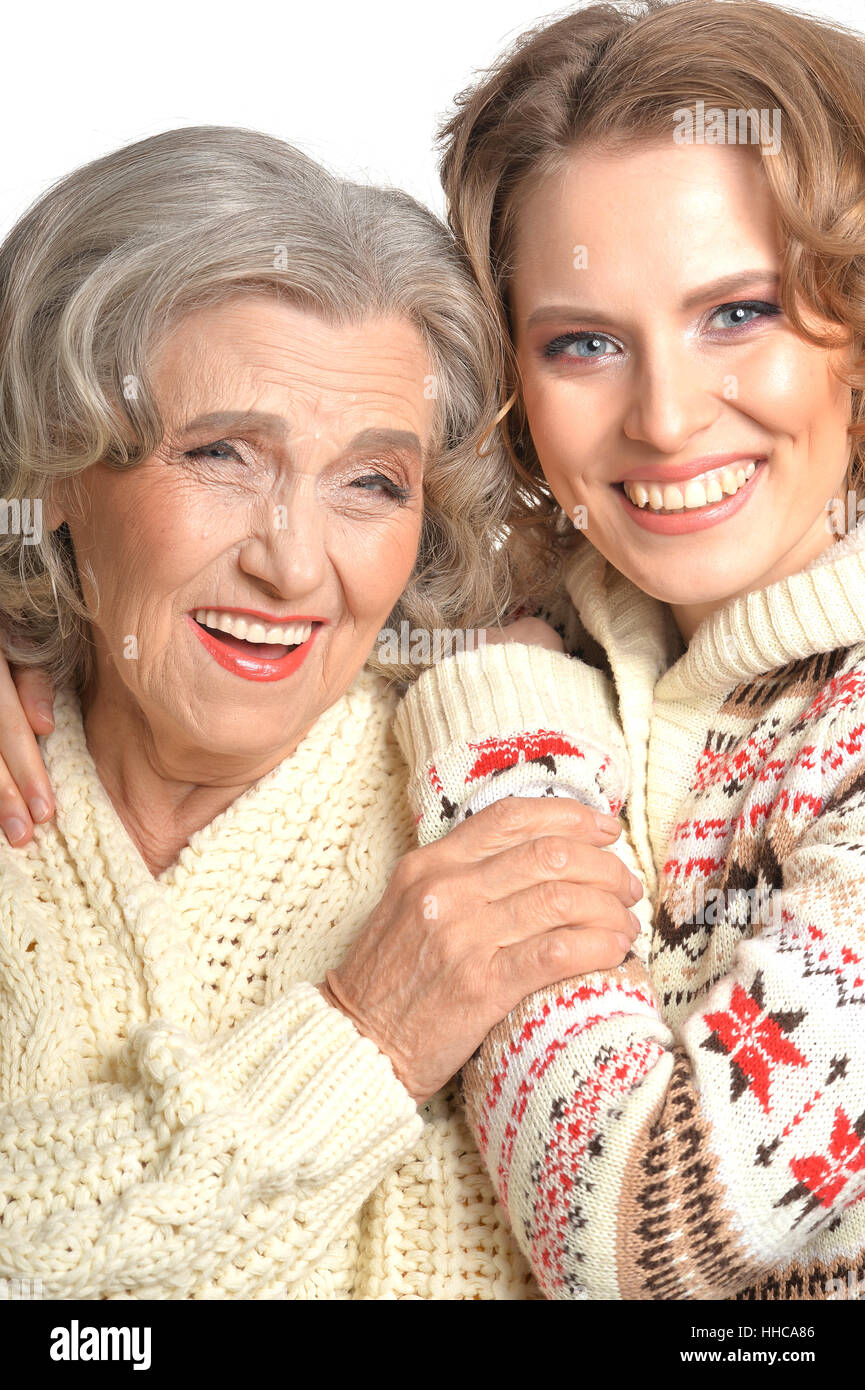 Madre e figlia ritratto Foto Stock