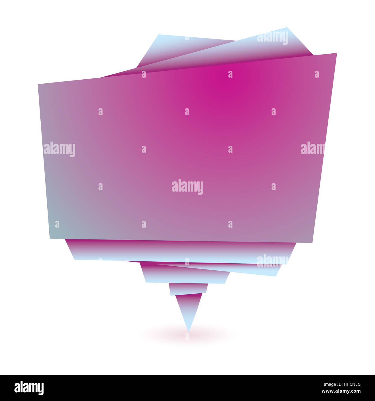 Modello in carta rosa origami elemento con copyspace e Ombra sfumata Foto Stock