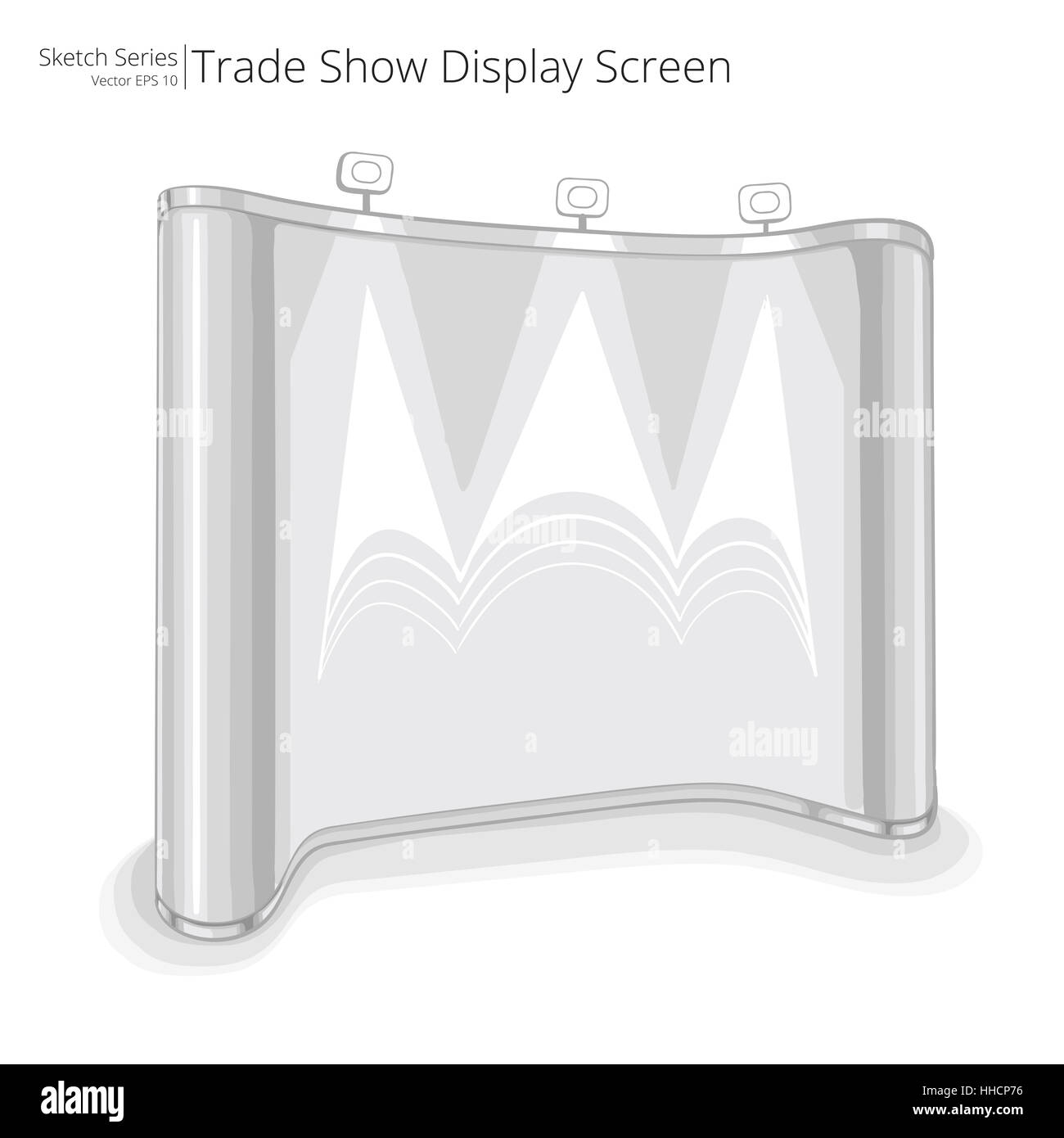 Immagine che mostra lo schizzo di Trade Exhibition Mostra Schermo. Vuoto per copiare lo spazio. Foto Stock