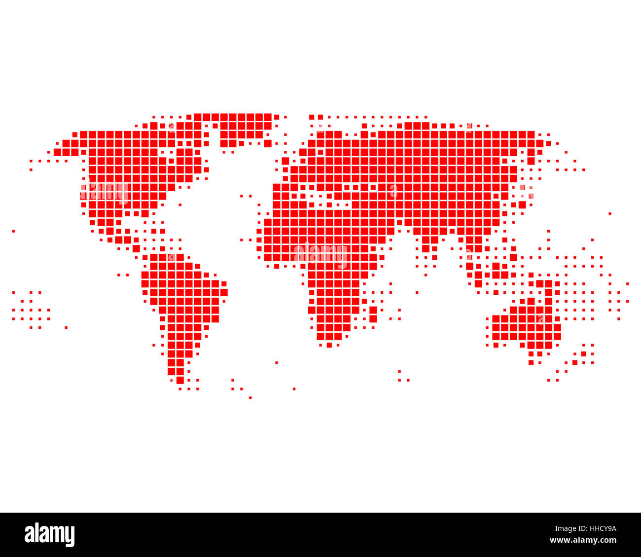 In Asia e in Africa, Europa, Australia, America, quadrato, scheda, Globe, il pianeta terra, Foto Stock
