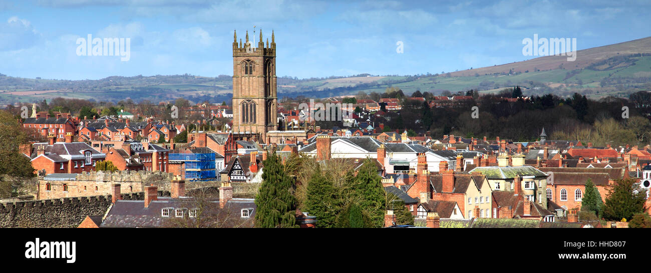 St Laurences chiesa parrocchiale, Ludlow town, Shropshire County, England, Regno Unito Foto Stock