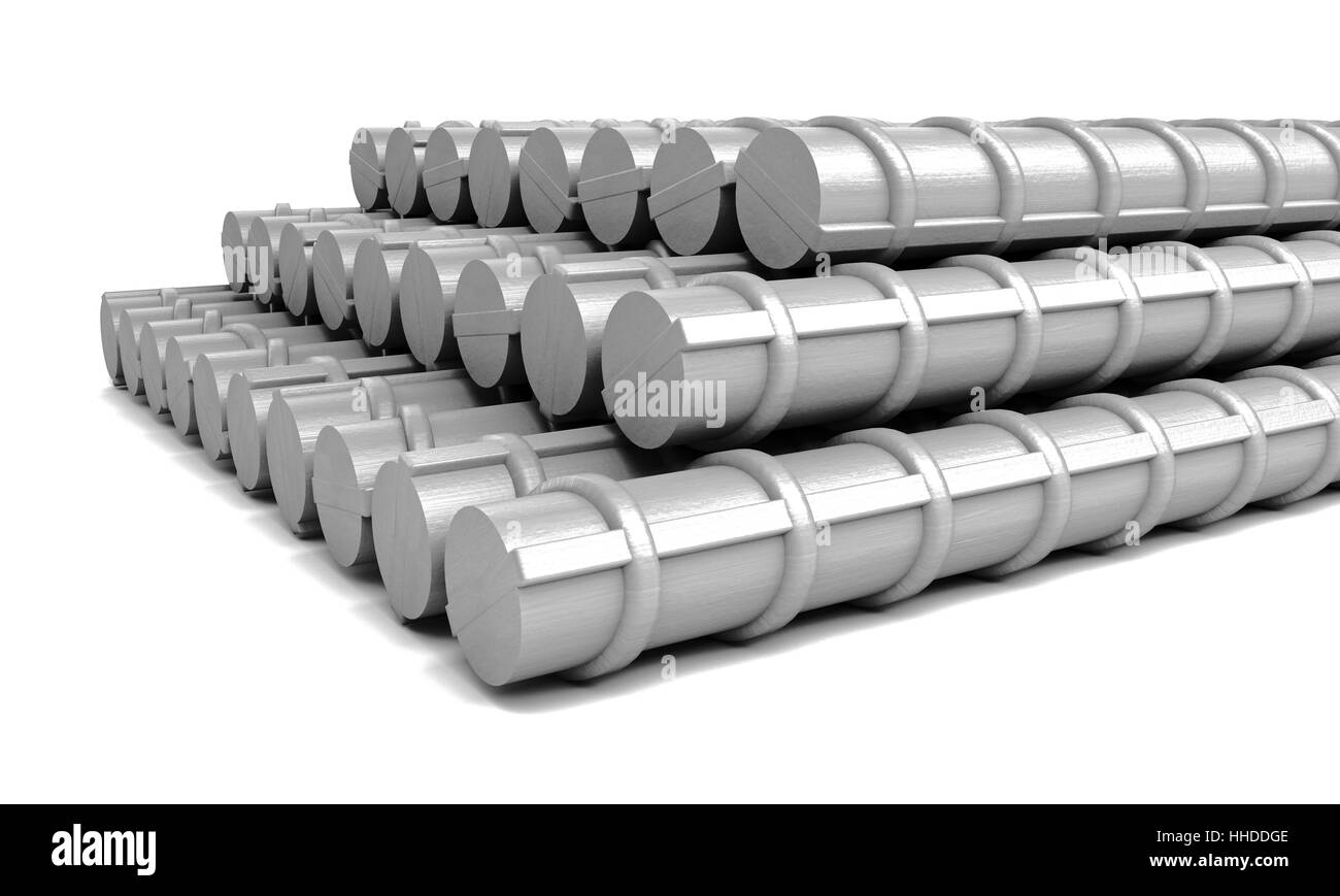 Metallo classic rebar rendering 3D Foto Stock