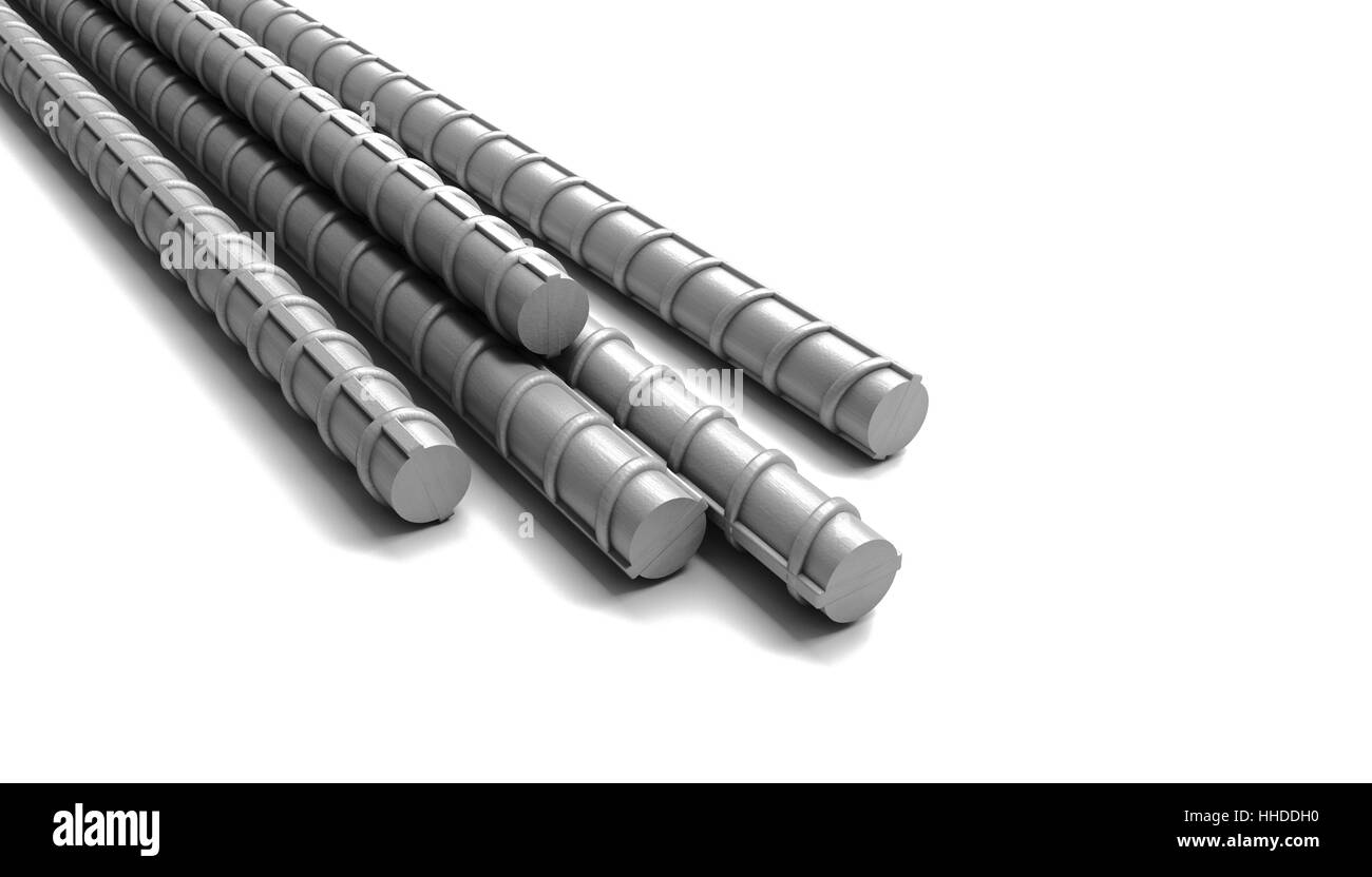 Metallo classic rebar rendering 3D Foto Stock