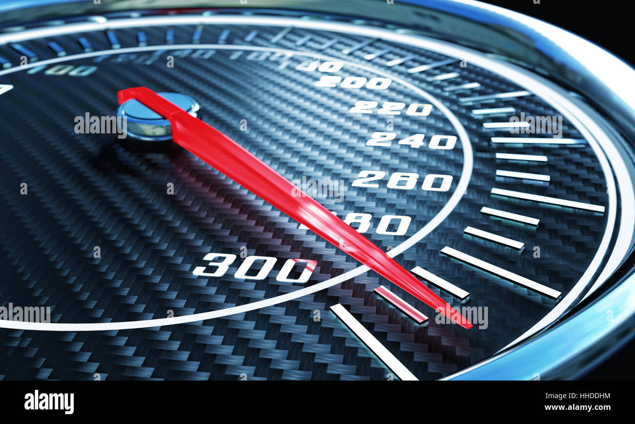 Tachimetro di carbonio 3d rendering immagine Foto Stock