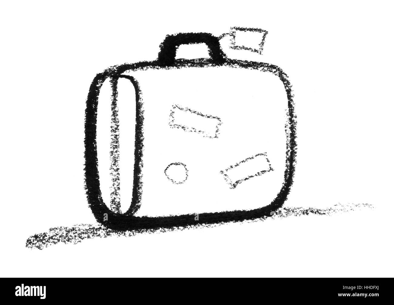 Crayon-disegnò la valigia Foto Stock