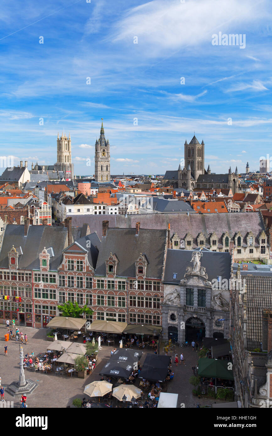 Vista di Gand, Fiandre, in Belgio Foto Stock