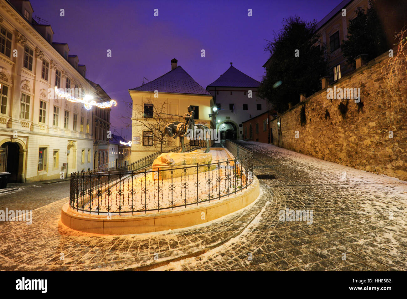 Zagabria la porta di pietra in inverno Foto Stock