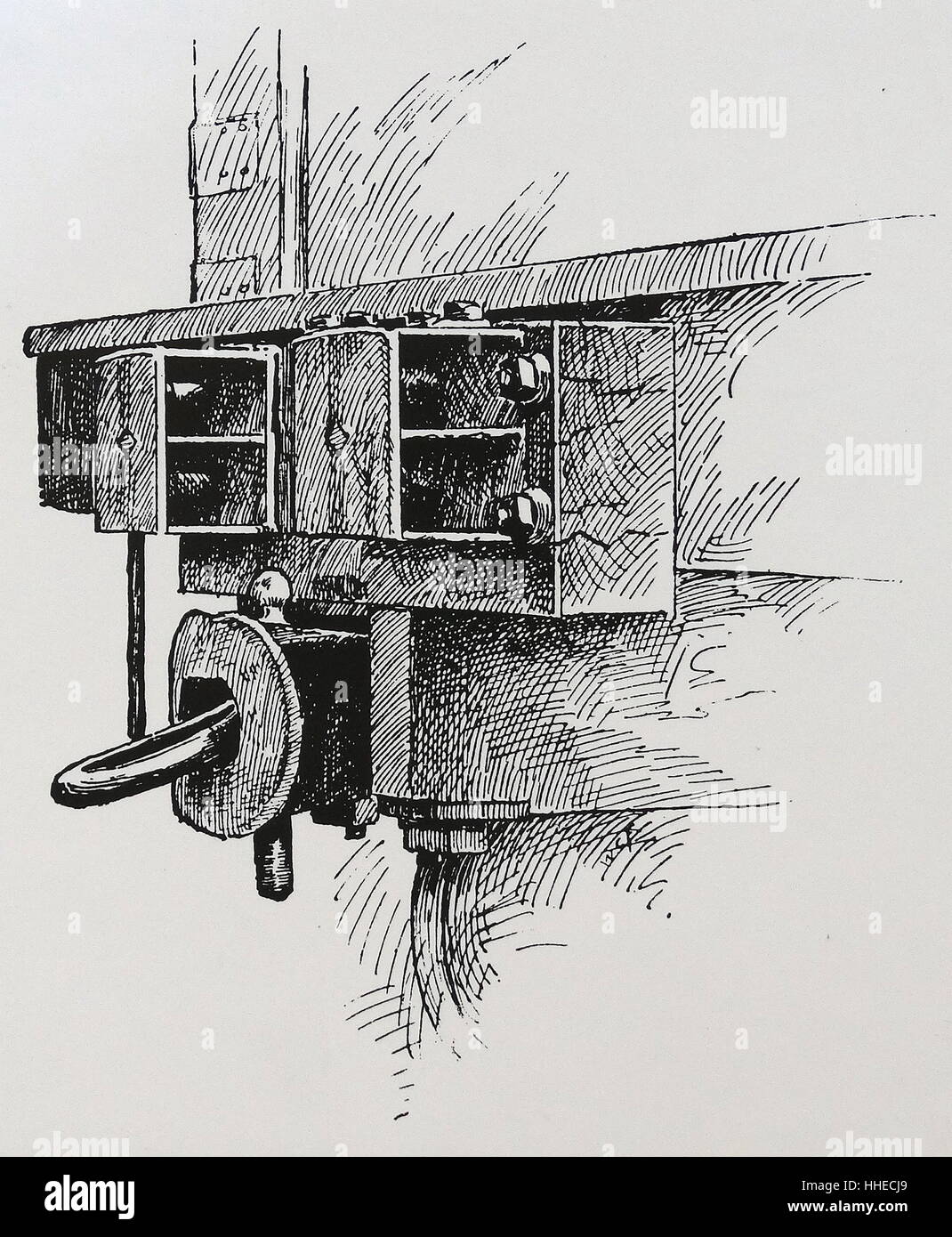 Link-e-pin vettura ferroviaria estrattore di tipo largamente utilizzato in America, 1890 Foto Stock